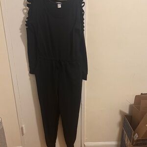VENUS Black Jumpsuit with Cutout Sleeves